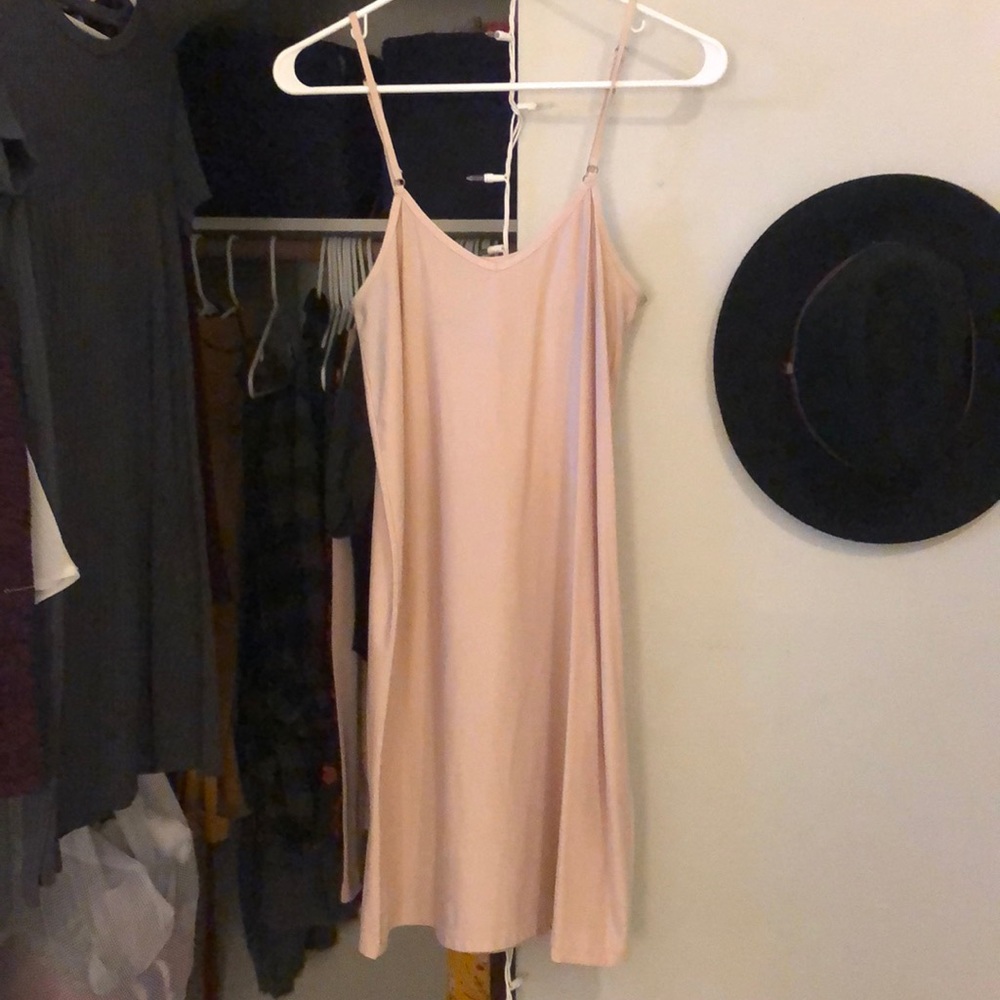 Nude colored slip dress